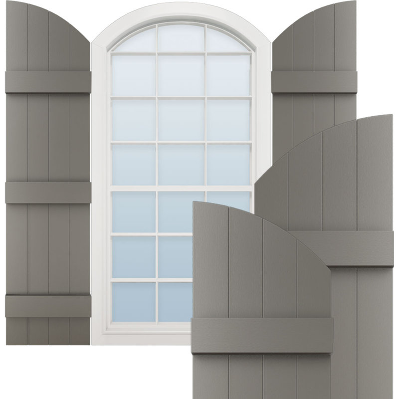 Rideaux en vinyle standard à 4 planches jointes, H 65 po x l 14 po x P 1 po, Gris tuxedo