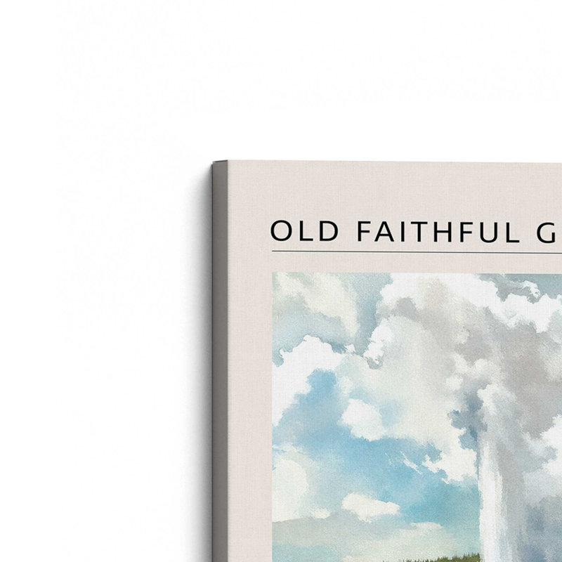 Ensemble de 2 impressions sur toile Old Faithful Geyser & Grand Prismatic Spring, 18 po x 12 po, Toile tendue