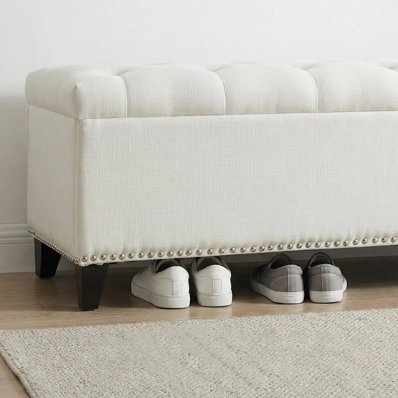 Beige Storage Bench, Beige