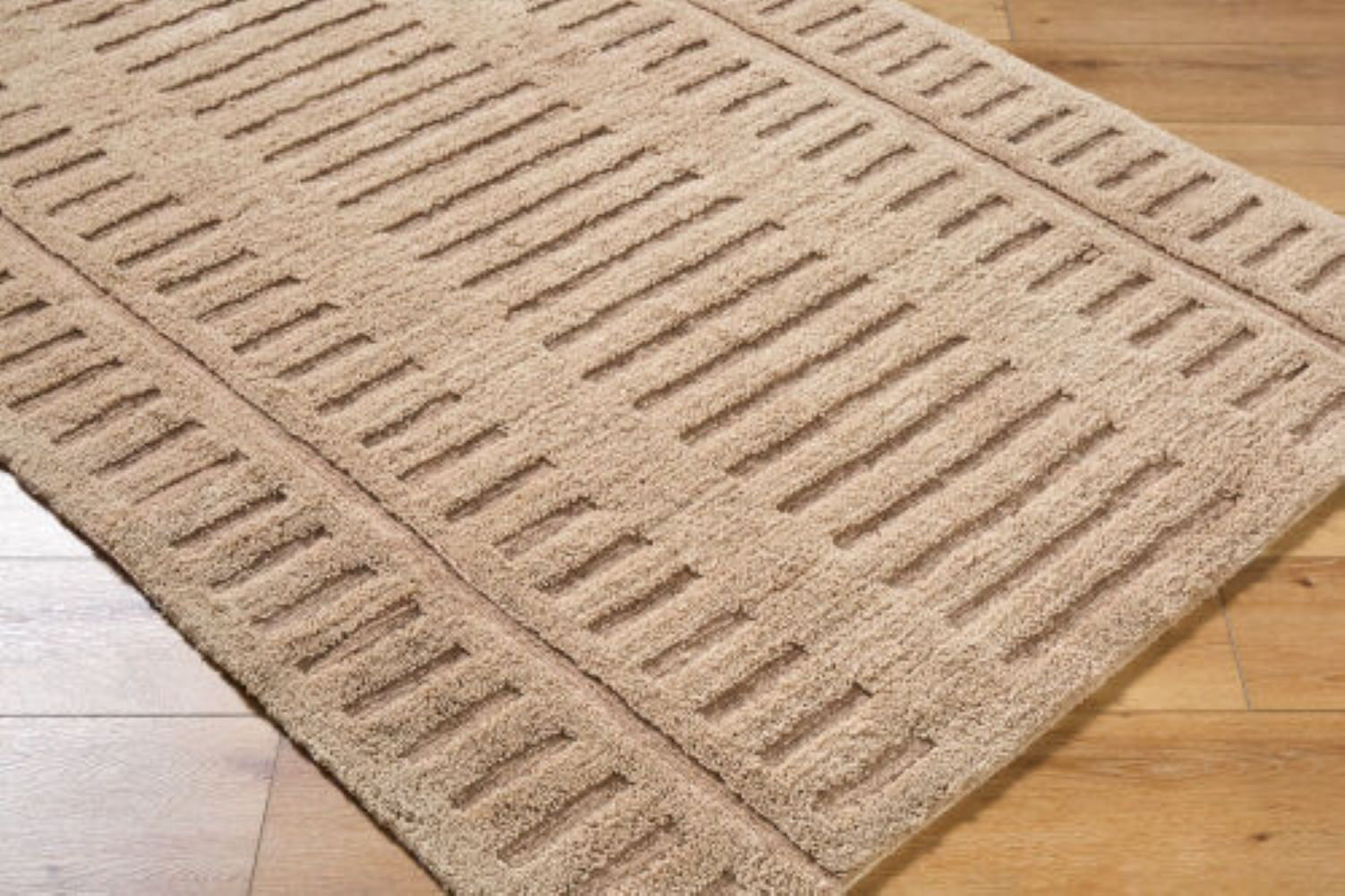 Finlea Machine Washable Hand-Tufted Striped Rug, Rectangle 8' x 10'