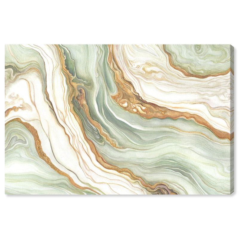 Vert et or, Toile tendue, H 24 po x l 36 po