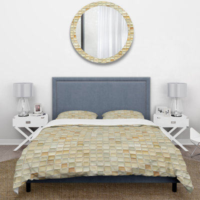 Ensemble de housse de couette ivoire crème Midcentury Mosaic Tiles I - Midcentury