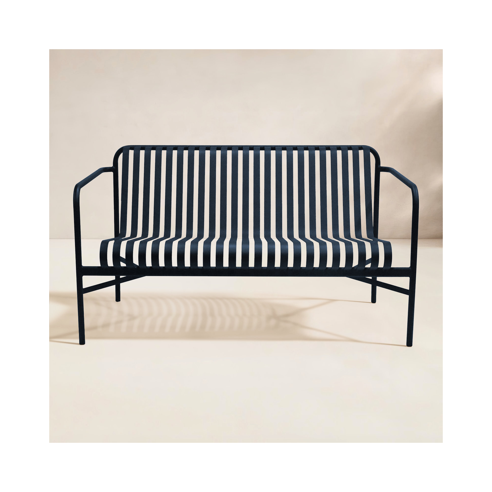 Abra 53.35'' Wide Straight Powder Coated Steel Loveseat, Dark Blue