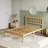 Solid Wood Bed Frame with Wavy Headboard, No Box Spring Needed, Bamboo&Metal-108620993