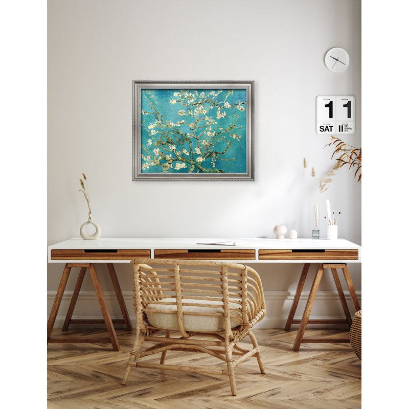 Vincent Van Gogh «Almond Blossoms» sur, H 24 po x l 30 po, Cadre photo argenté