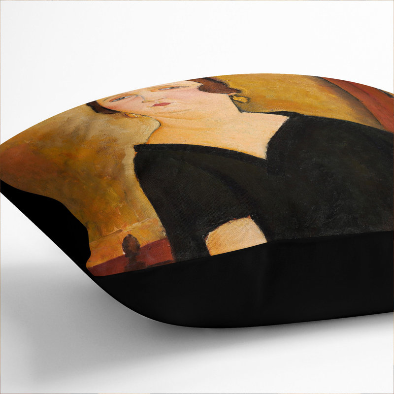 Madame Amedee Square Throw Cushion, 55cm H x 55cm W x 20cm D, Black