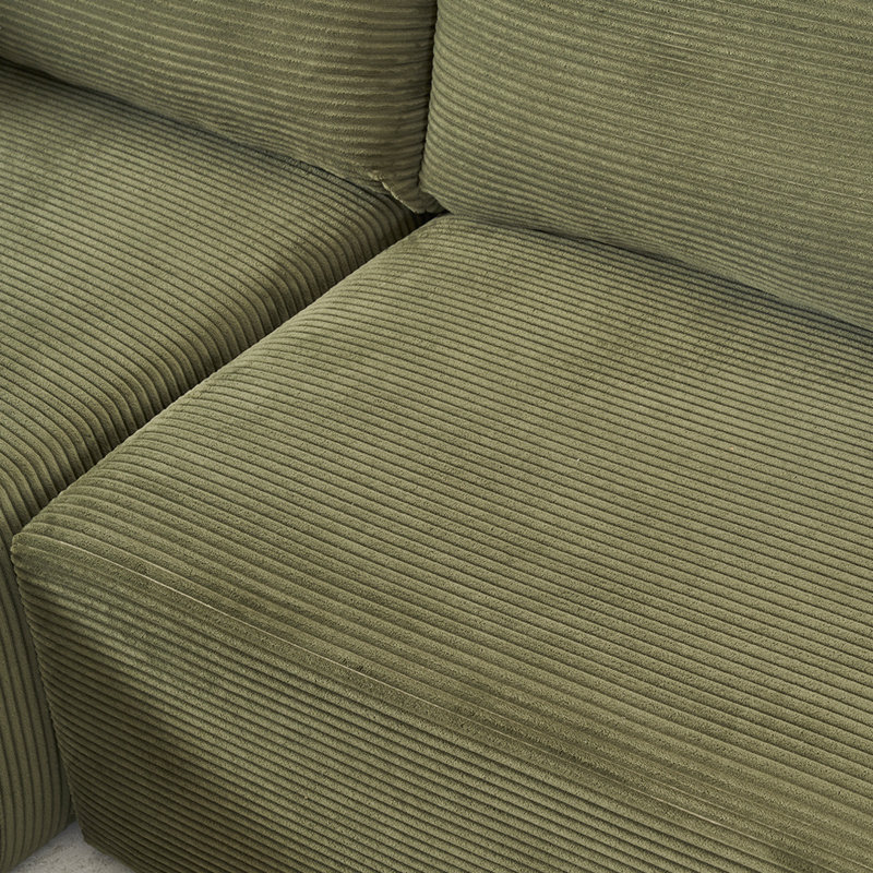Canapé modulaire 2 pièces, Velours côtelé vert