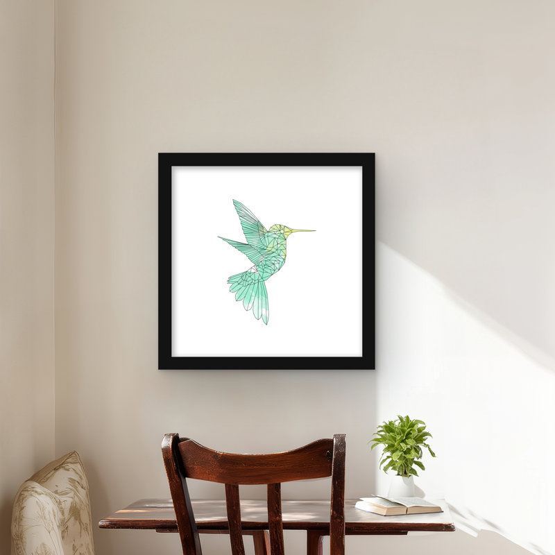 Colibri géométrique - reproduction matte encadrée pour la décoration intérieure