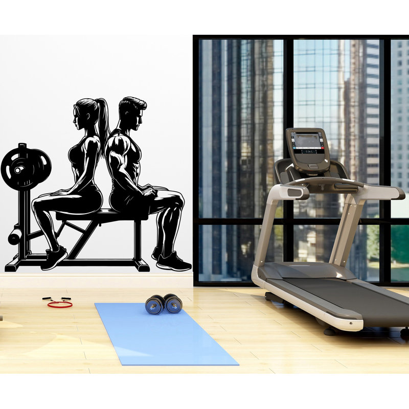 Adhésif décoratif Couple Gym, H 35 po x l 38 po