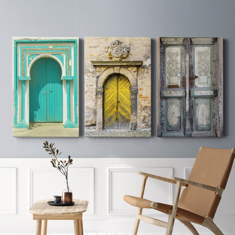Porte baltique - ensemble de 3 impressions sur toile tendue, H 36 po x l 24 po x P 1 po