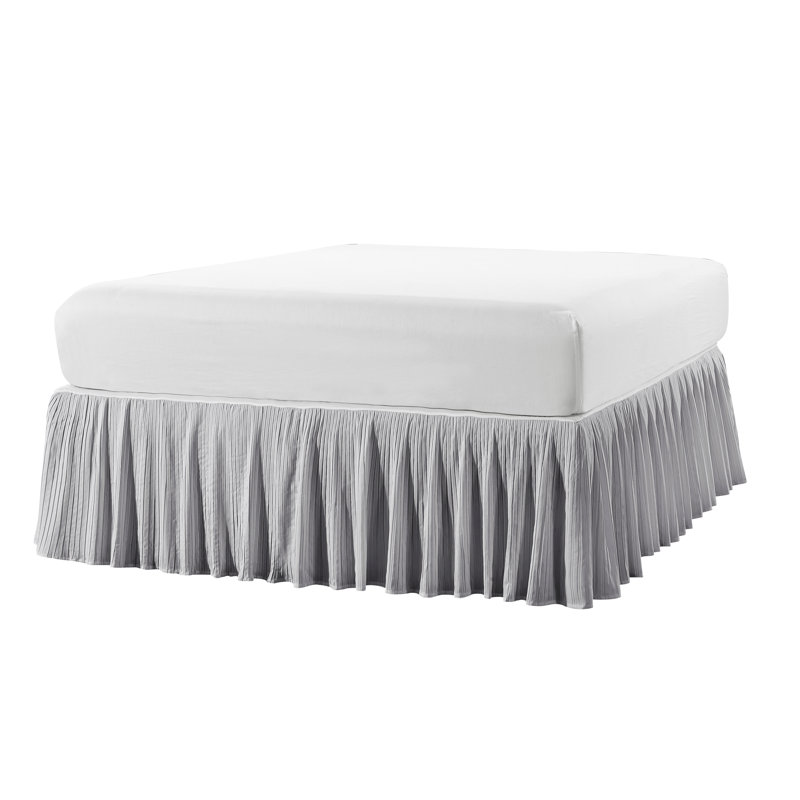Pleated Bed Skirt, Grey, King