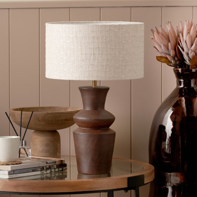 Aditi Dark Brown Curved Terracotta Table Lamp