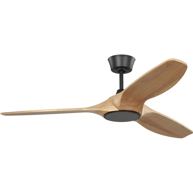 Selen Smart LED Ceiling Fan, Natural Honey, Midnight Black, 52" Wide