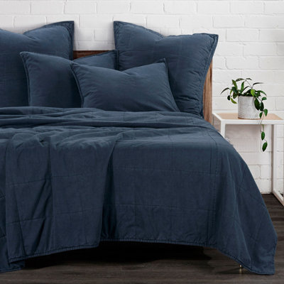 Cotton Canvas Stonewashed Coverlet Set