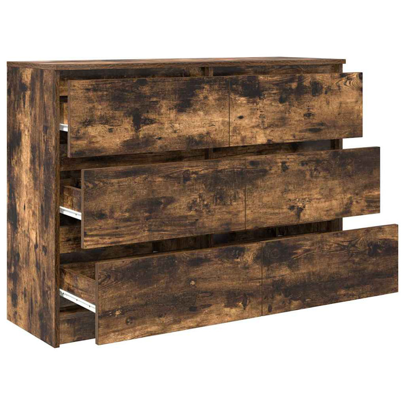 Sideboard 100X35x76 Cm Engineered Wood, Smoked Oak