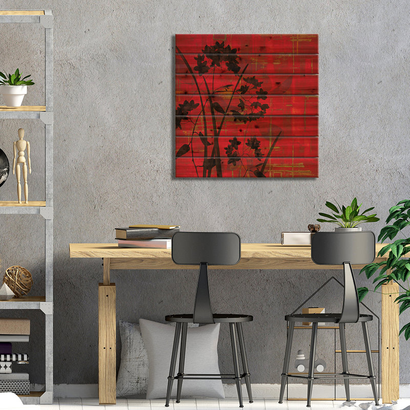 Silhouette sur fond rouge