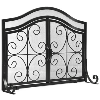 Amaty 1 Panel Iron Fireplace Screen
