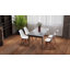 Ensemble de 6 chaises de salle à manger modernes avec coussin en cuir PU, structure en bois-209047802