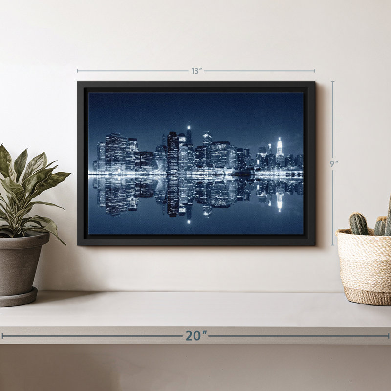 Impression sur toile illuminée NYC Skyline, H 9 po x l 13 po