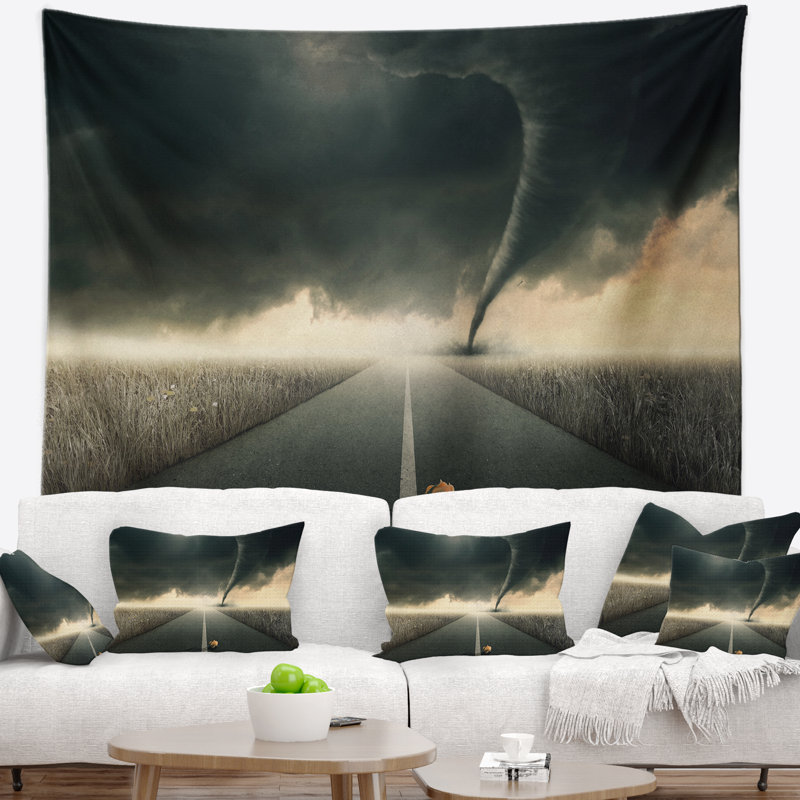 Tapisserie «Landscape Rose on the Dark Road», H 32 po x l 39 po