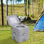 Toilette portative pour adultes, toilette de voyage avec couvercle, gris