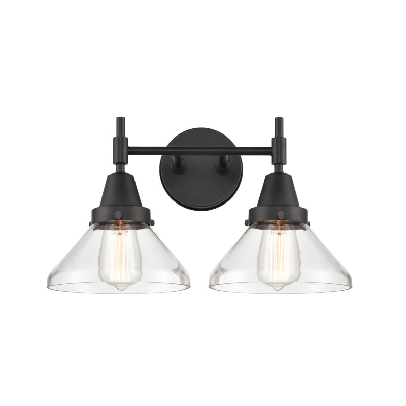 Éclairage de salle de bain à intensité variable 2 lumières Amede, Clair, Noir mat, Pas d'ampoule
