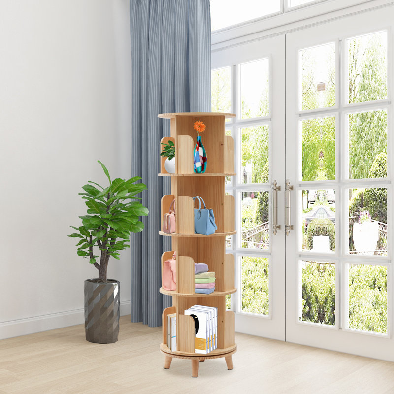 360° Rotating Bookshelf Storage Rack, 52.73" H x 18.1" L x 18.1" D