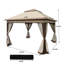 Abri de jardin 11 x 11 pi avec filet amovible. Rouille - cadre. Double couche supérieure. Feu. Pour le patio, la cour arrière, le camping. Tente d'extérieur Coffee 11 x 11 pi, structure en acier - 2 capote, filet en filet pour la fête, mariage