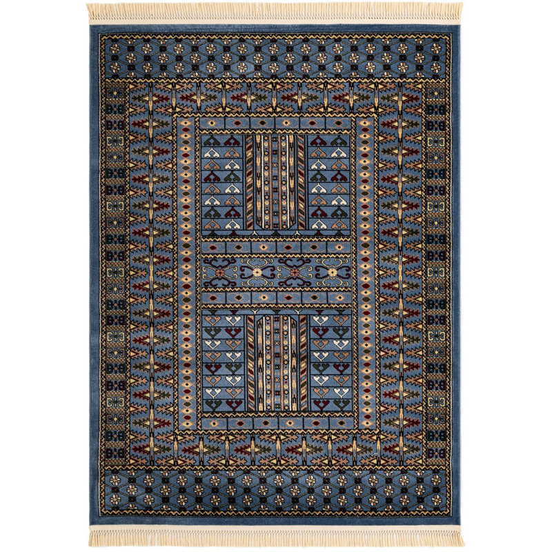 Tapis bleu Aucun, Rectangle 5 pi 3 po x 7 pi 1 po
