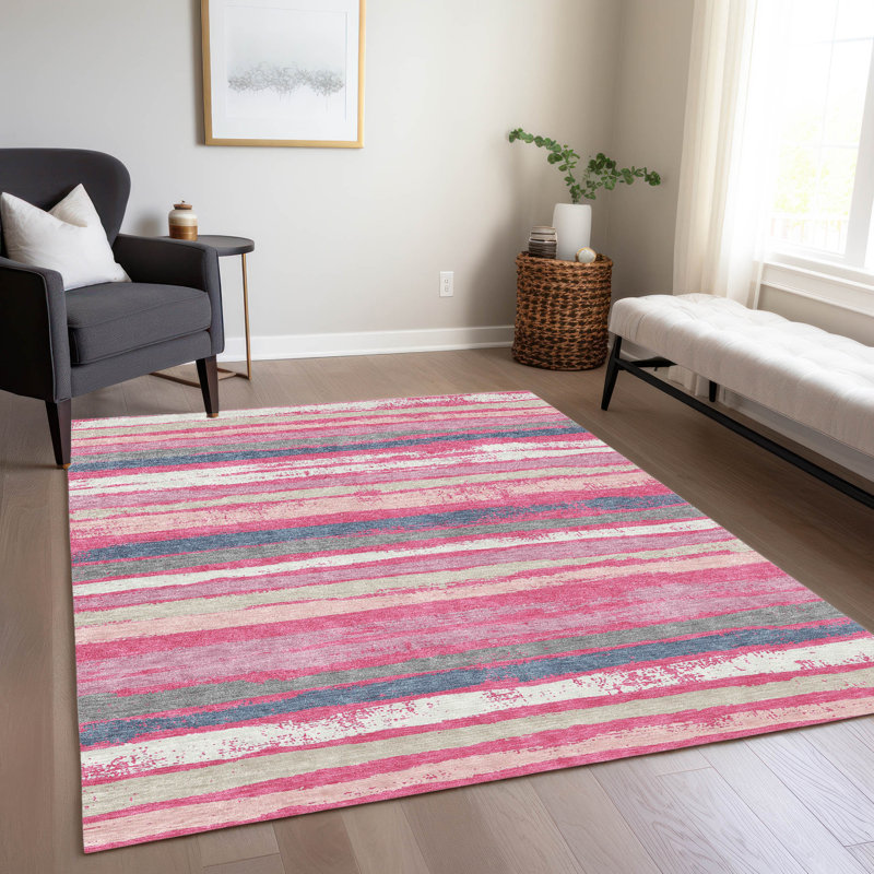 Tapis intérieur / extérieur rose Sylira , 8' x 10'