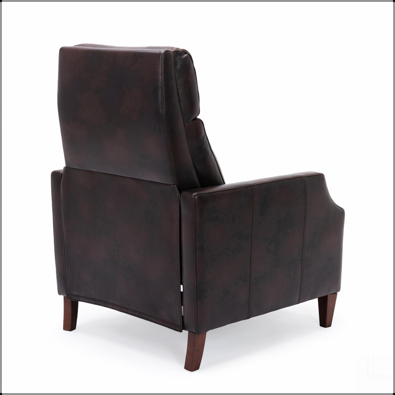 Biscoe Push Back Recliner - Burnished Brown, Manual - Push Back, Brown Faux Leather