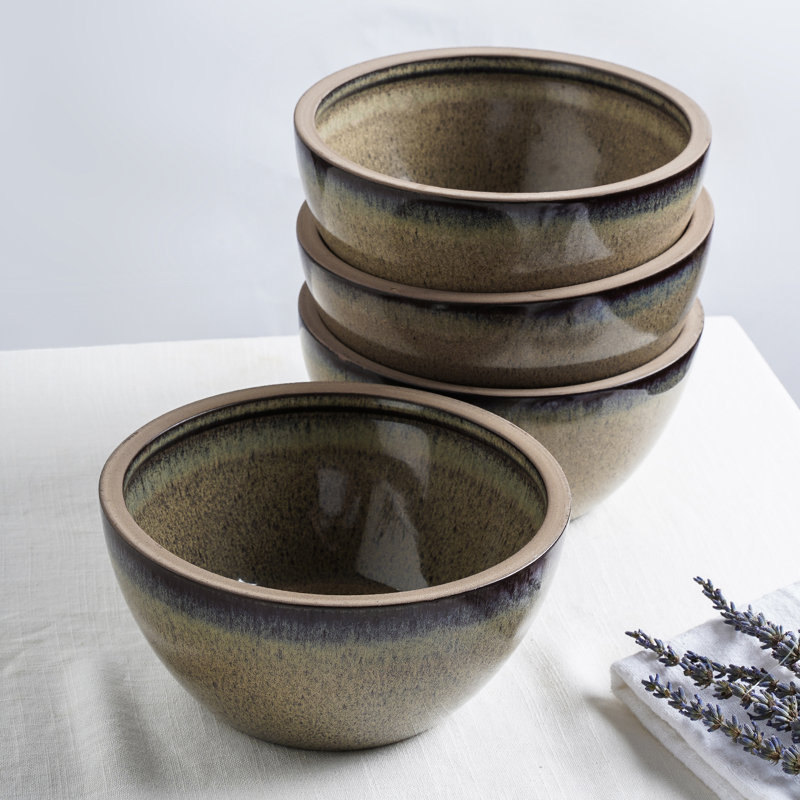 Stone Lain Tina 4-Piece Bowl Set Stoneware, Green