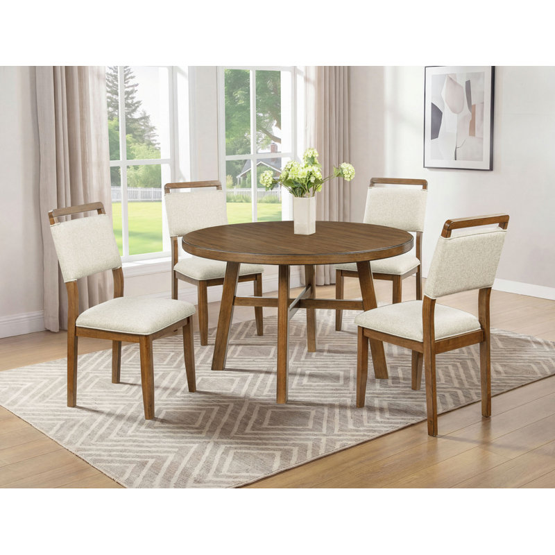 Meuble de salle à manger en bois massif brun de 1 pi de hauteur standard, H 30,3 po x l 48 po x P 48 po