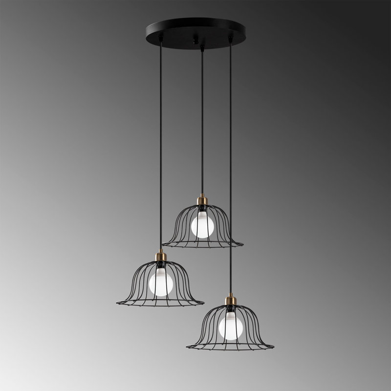 Luminaire suspendu en forme de dôme 3 lumières Huckaby