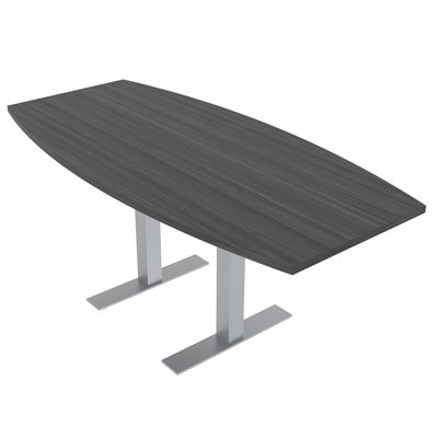 Boat Shaped Conference Table with Metal T Base by Inbox Zero