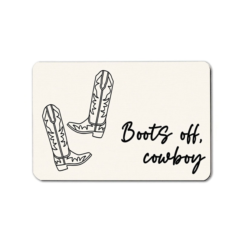 Tapis beige 24 po x 36 po pour porte d'entrée Cowboy