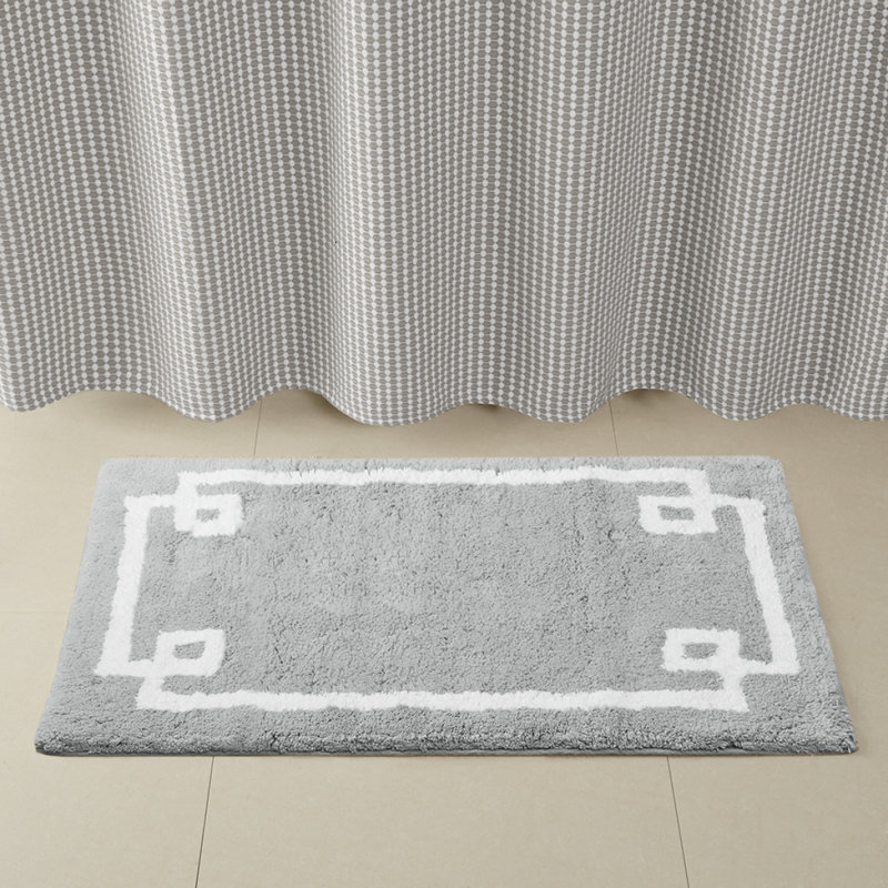 Cotton Tufted Bath Rug 24X40, Gray, Rectangle 2' x 3'4"