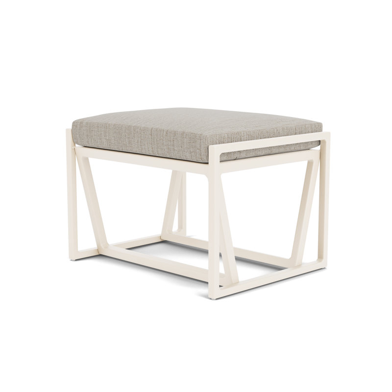 Summit Outdoor Ottoman, Ivory, Friendly Flax
