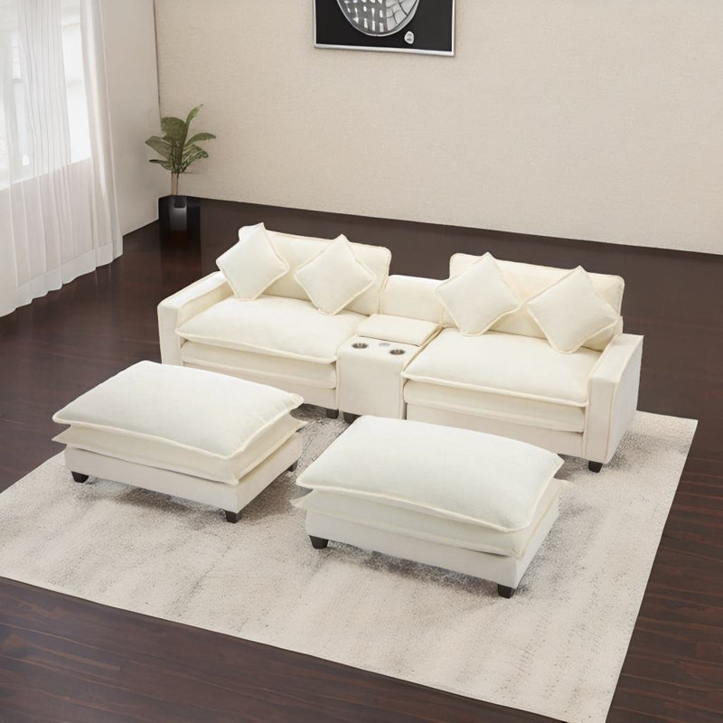 Canapé modulaire Kylend, Polyester beige