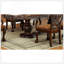 Chaises de salle à manger formelles majestueuses traditionnelles avec détails sculptés complexes, bois massif et siège en tissu, ensemble de 2