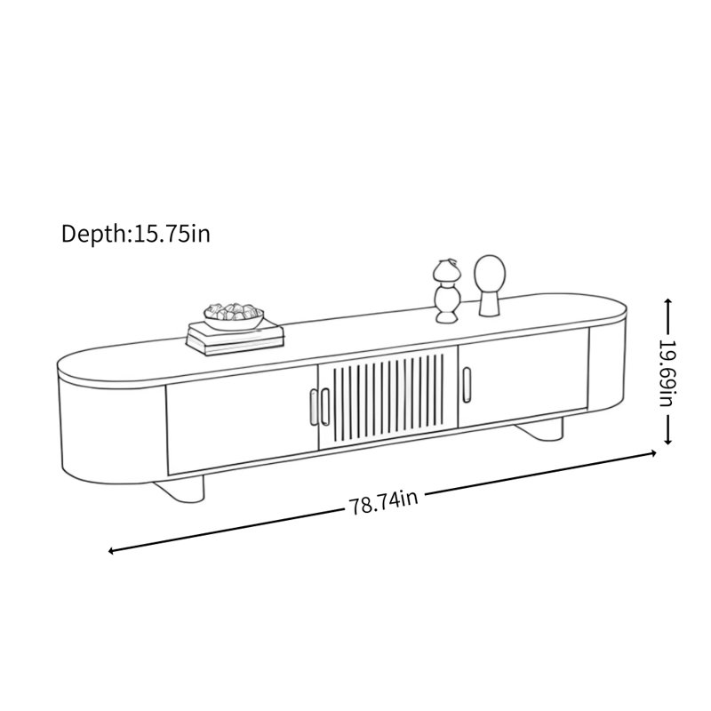 Meuble télé moderne et simple avec rangement, Noir