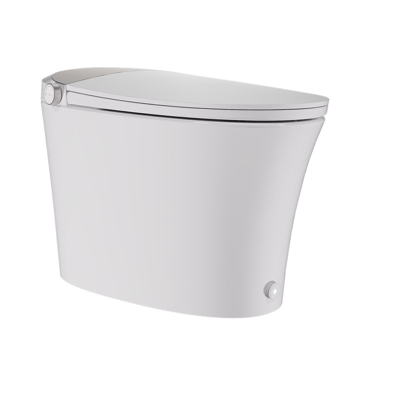 Smart Toilet with Quiet-Closed Heated Seat, Foot Kick/Off-seat/Blackout/Remote Flush, Bidet Elongated Toilet with Tankless, Gentle Night light, Remote Control, Advanced