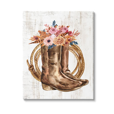 «Shabby Elegance Floral bottes» par Kim Allen sur toile