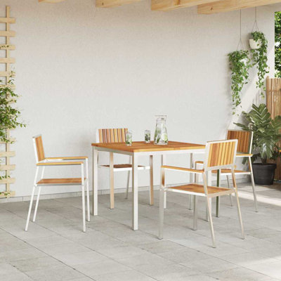 4 - Person Wood Patio Dining Set with