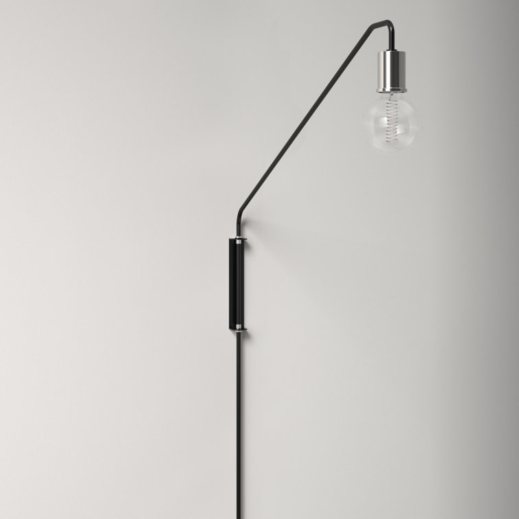Vigo Single Light Steel Dimmable Plug-in Swing Arm Sconce