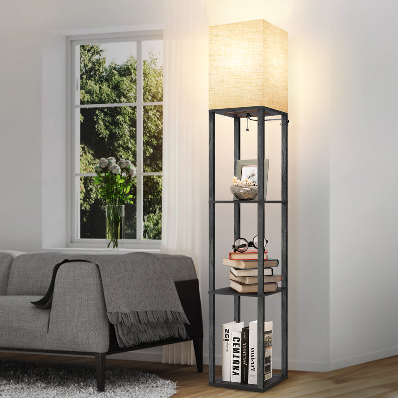 180cm Walnut LED Column Floor Lamp