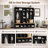 67" Wide Garage Storage Cabinet Hall Tree with Bench, Hooks & Shelves, Black-1374146046