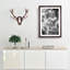 Buddha Surrounded in Abstract - Picture Frame Art Print on MDF-55681091-55681090
