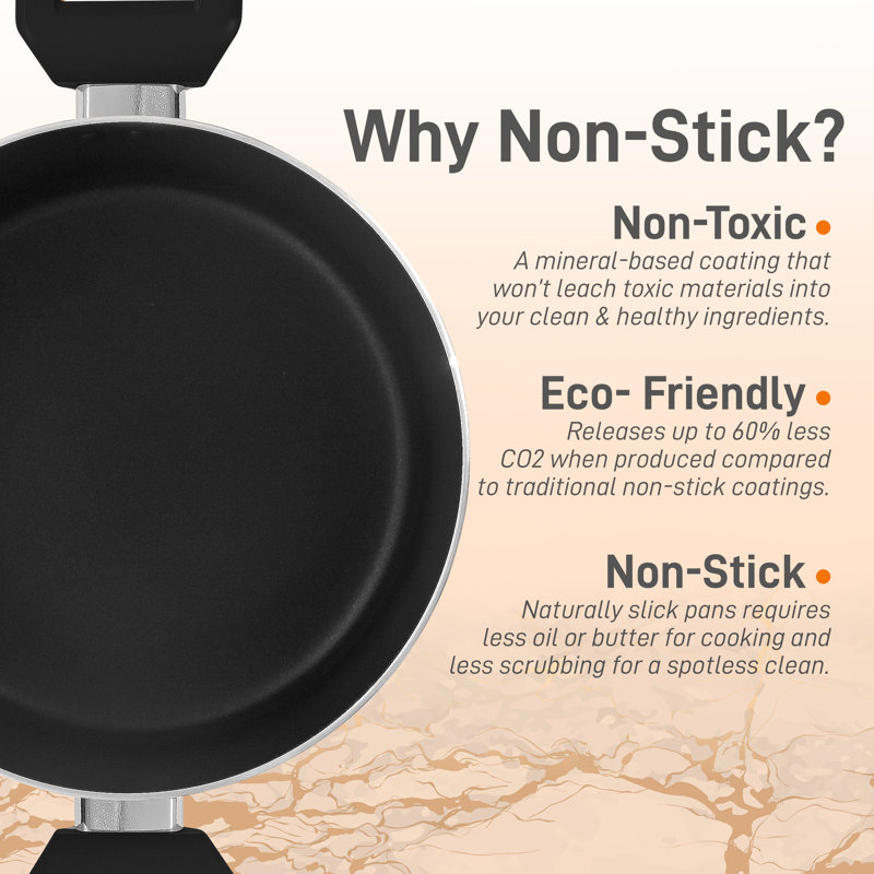 Nutrichef Non-Stick Casserole With Lid - High-Qualified Kitchen Cookware With See-Through Tempered Glass Lids, 5 Quart (Works With Model: NCCWA13)