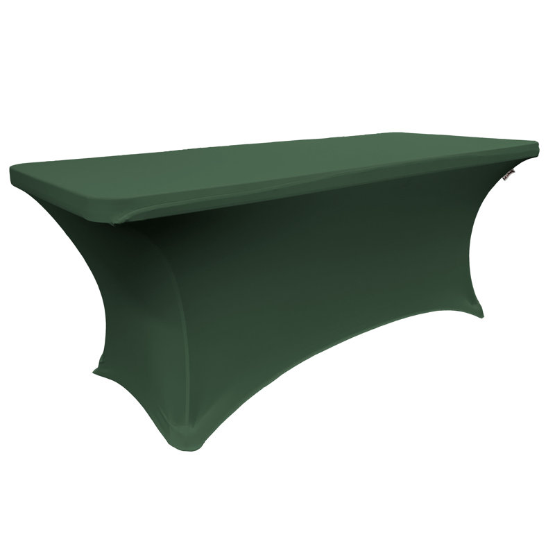 Riviere Spandex Rectangular Tablecloth, Hunter Green, 96"L X 30"W X 30"H